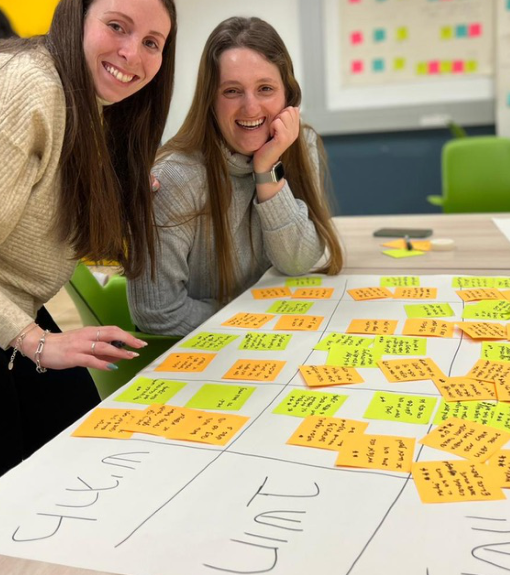 Design thinking facilitation: sticky-note session